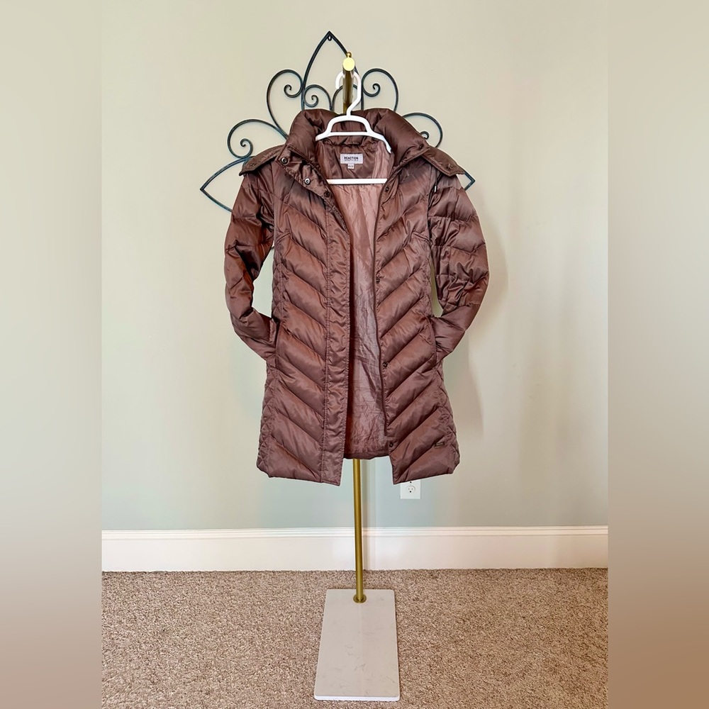Kenneth Cole Reaction Women’s Faux-Fur-Trim Hooded Puffer Coat